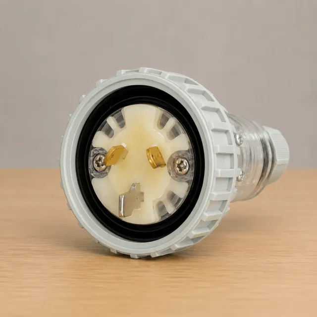 Highline 3 Pin 15amp FLAT Straight Plug IP66 - Single Phase - Impact and Chemical Resistant