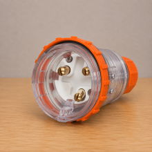 Highline 3 Pin 20amp ROUND Straight Plug IP66 - Single Phase - Impact and Chemical Resistant