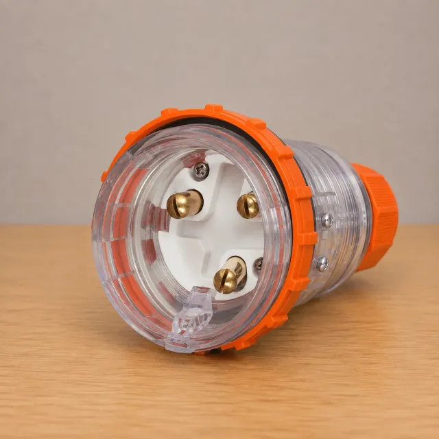 Highline 3 Pin 20amp ROUND Straight Plug IP66 - Single Phase - Impact and Chemical Resistant