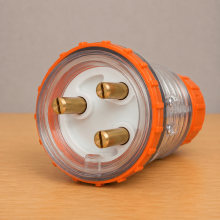 Highline 3 Pin 32amp ROUND Straight Plug IP66 - Single Phase - Impact and Chemical Resistant