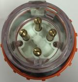 Highline 4 Pin 10amp ROUND Straight Plug IP66 - Three Phase - Impact and Chemical Resistant