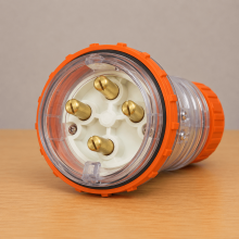Highline 4 Pin 20amp ROUND Straight Plug IP66 - Three Phase - Impact and Chemical Resistant