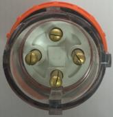 Highline 4 Pin 40amp ROUND Straight Plug IP66 - Three Phase - Impact and Chemical Resistant