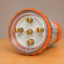 Highline 5 Pin 20amp ROUND Straight Plug IP66 - Three Phase - Impact and Chemical Resistant