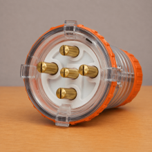 Highline 5 Pin 32amp ROUND Straight Plug IP66 - Three Phase - Impact and Chemical Resistant