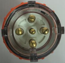 Highline 5 Pin 50amp ROUND Straight Plug IP66 - Three Phase - Impact and Chemical Resistant