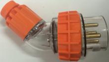 Highline 4 Pin 40amp Round Angled Plug IP66 - Three Phase - Impact and Chemical Resistant