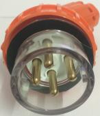 Highline 4 Pin 10amp Round Angled Plug IP66 - Three Phase - Impact and Chemical Resistant