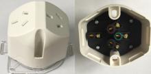 Double Plug Base 10amp White - Highline SPB2