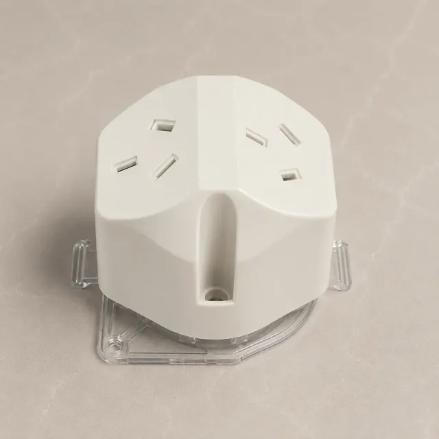 Double Plug Base 10amp White - Highline SPB2