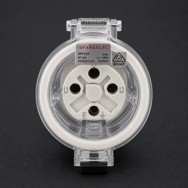 SPF410 - Highline 4 Pin 10amp Female Extension Socket IP66 - Three Phase - Impact And Chemical Resistant