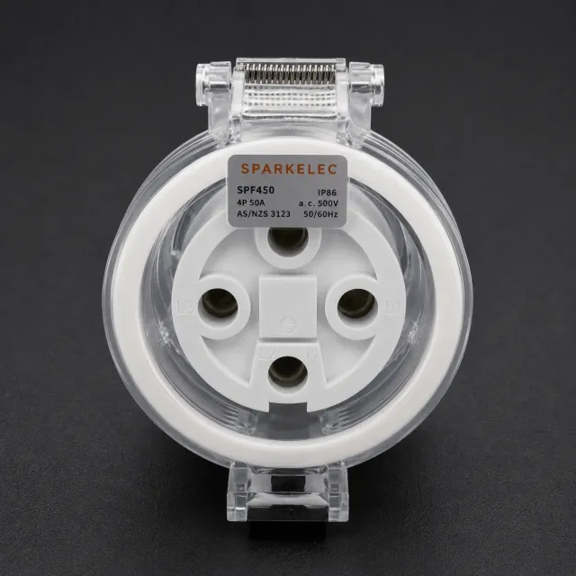 Highline 4 Pin 50amp Female Extension Socket IP66 - Three Phase - Impact And Chemical Resistant
