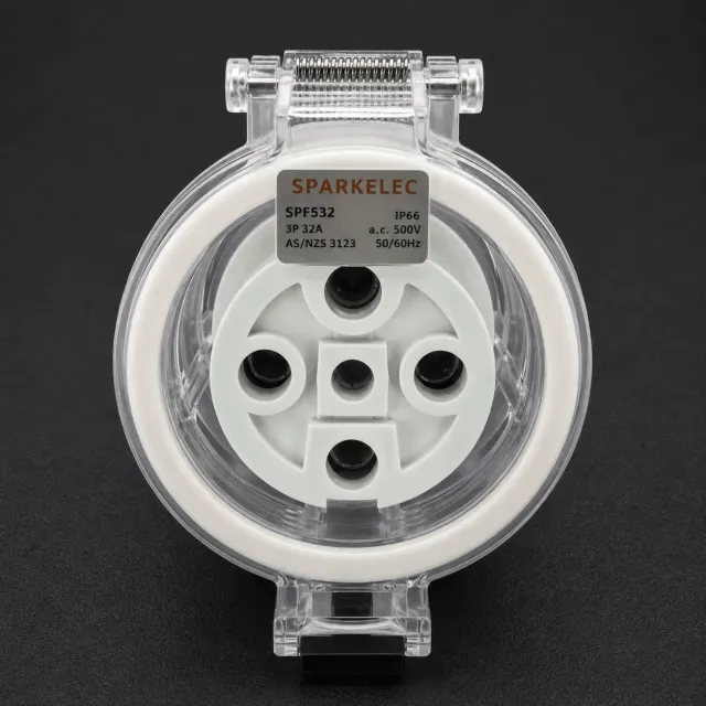 Highline 5 Pin 32amp Female Extension Socket IP66 - Three Phase - Impact And Chemical Resistant