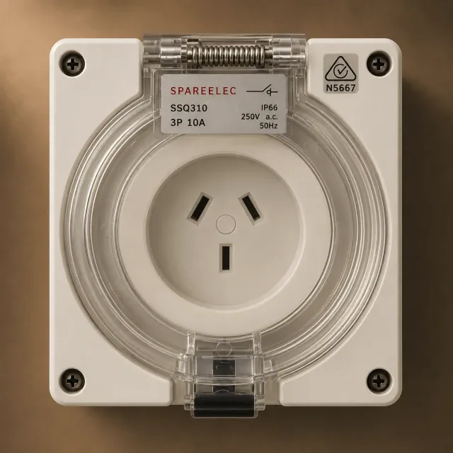 Highline 3 Pin 10amp Female Socket Outlet IP66 - Single Phase - Impact And Chemical Resistant