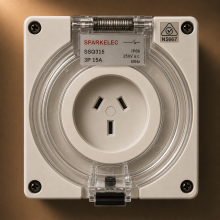 Highline 3 Pin 15amp Female Socket Outlet IP66 - Single Phase - Impact And Chemical Resistant