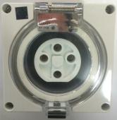 Highline 4 Pin 20amp Female Socket Outlet IP66 - THREE Phase - Impact And Chemical Resistant
