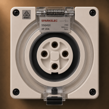 Highline 4 Pin 20amp Female Socket Outlet IP66 - THREE Phase - Impact And Chemical Resistant