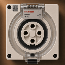 Highline 4 Pin 50amp Female Socket Outlet IP66 - THREE Phase - Impact And Chemical Resistant