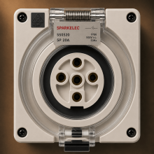 Highline 5 Pin 20amp Female Socket Outlet IP66 - THREE Phase - Impact And Chemical Resistant