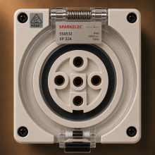Highline 5 Pin 32amp Female Socket Outlet IP66 - THREE Phase - Impact And Chemical Resistant