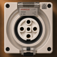 Highline 5 Pin 40amp Female Socket Outlet IP66 - THREE Phase - Impact And Chemical Resistant