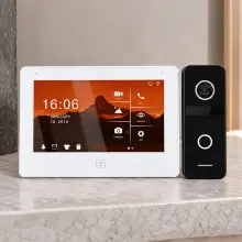 7" 4 WIRE - SURFACE CAMERA Touch+Wifi+Ethernet VIDEO INTERCOM KIT (HIGH DEF) White - HIGHLINE SVI002HDWH