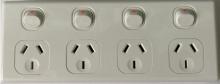 4 Gang Quad Power Point White - Highline 5 Years Warranty