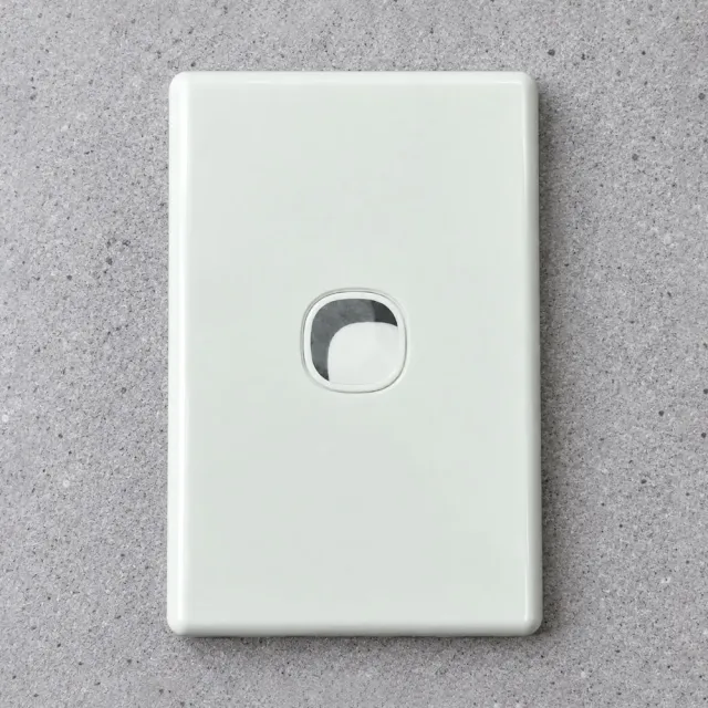 1 Gang Slimline Switch Plate White - 5 Years Replacement Warranty