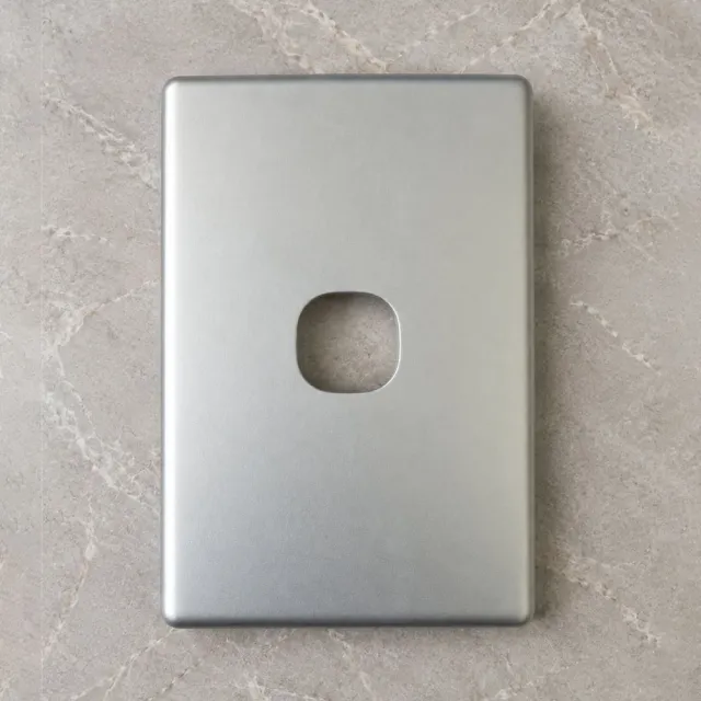 1 Gang Matt Silver Cover For Slimline Switch OR Plate - SWS1S/SC