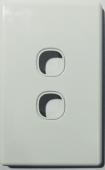 2 Gang Slimline Switch Plate White - 5 Years Replacement Warranty