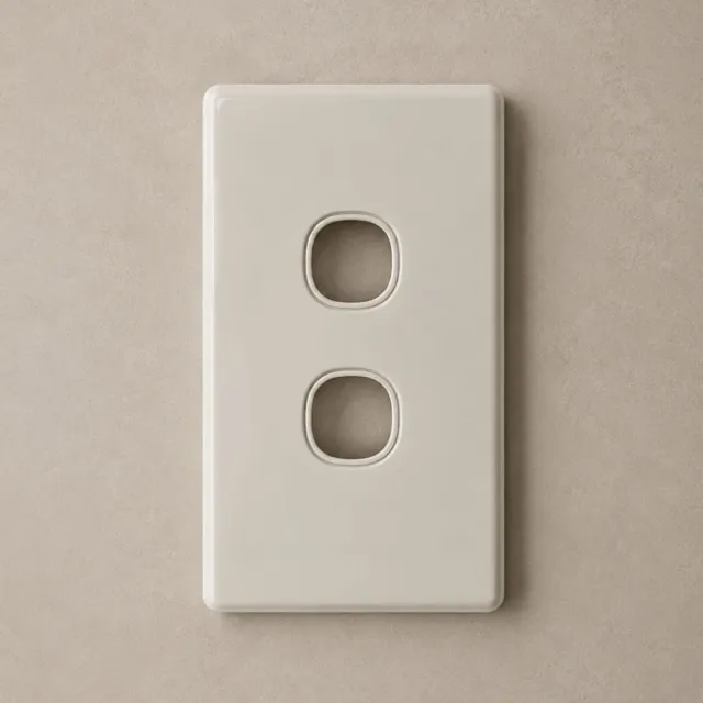 2 Gang Classic Switch Plate White - 5 Years Replacement Warranty