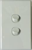2 Gang Slimline Switch 16 Amp White - 5 Years Replacement Warranty
