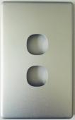 2 Gang Matt Silver Cover For Slimline Switch OR Plate - SWS2S/SC