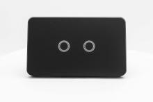 2 Gang Smart Zigbee Touch Glass Wall Switch Midnight Black  - HIGHLINE SWS2TZ-BLACK