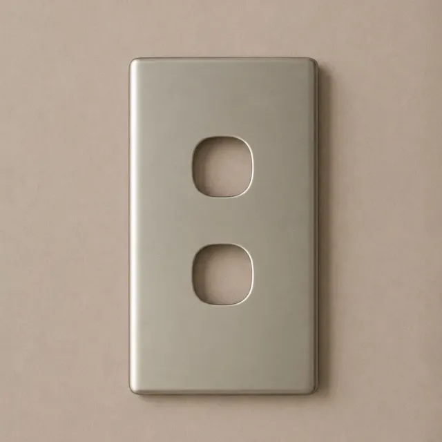 2 Gang Matt Silver Cover For Classic Switch OR Plate - SWS2V/SC