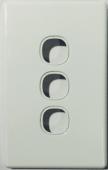 3 Gang Slimline Switch Plate White - 5 Years Replacement Warranty