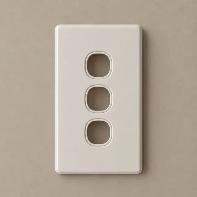 3 Gang Classic Switch Plate White - 5 Years Replacement Warranty