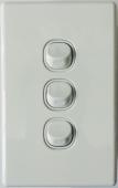 3 Gang Slimline Switch 16 Amp White - 5 Years Replacement Warranty