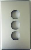 3 Gang Matt Silver Cover For Slimline Switch OR Plate - SWS3S/SC