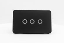 3 Gang Smart Zigbee Touch Glass Wall Switch Midnight Black - HIGHLINE SWS3TZ-BLACK