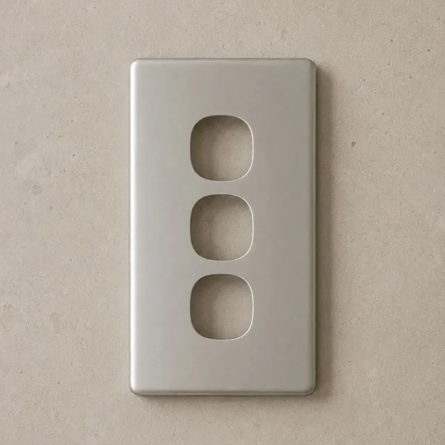 3 Gang Matt Silver Cover For Classic Switch OR Plate - SWS3V/SC