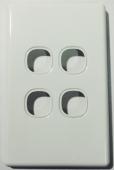 4 Gang Slimline Switch Plate White - 5 Years Replacement Warranty