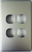 4 Gang Matt Silver Cover For Slimline Switch OR Plate - SWS4S/SC