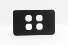 4 Gang Grid &amp; Plate Only Tempered Glass Midnight Black - HIGHLINE SWS4TZ/BK/CP