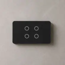4 Gang Smart Zigbee Touch Glass Wall Switch Midnight Black - HIGHLINE SWS4TZ-BLACK