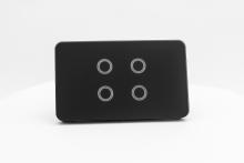 4 Gang Smart Zigbee Touch Glass Wall Switch Midnight Black - HIGHLINE SWS4TZ-BLACK