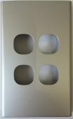 4 Gang Matt Silver Cover For Classic Switch OR Plate - SWS4V/SC