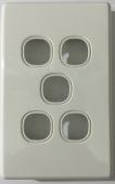 5 Gang Classic Switch Plate White - 5 Years Replacement Warranty