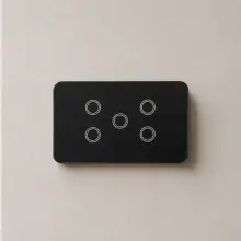 5 Gang Smart Zigbee Touch Glass Wall Switch Midnight Black - HIGHLINE SWS5TZ-BLACK