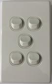 5 Gang Classic Switch 16 Amp White - 5 Years Replacement Warranty